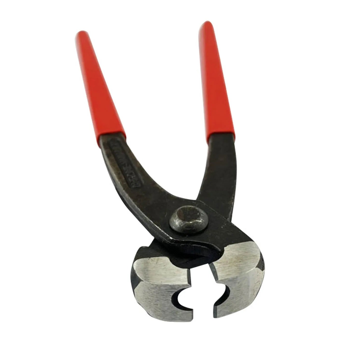 Red cloth coated single ear carbon steel clamp for PEX tubing and plastic pipe connections
