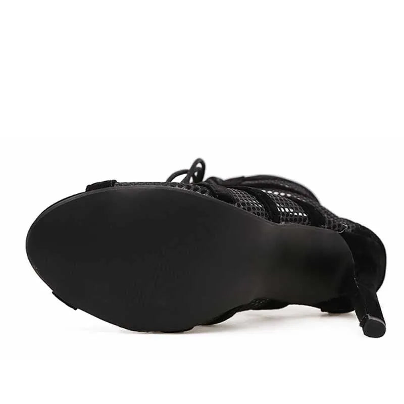 Black suede women's lace-up high heel shoes with pointed toe and 11.5 cm heel.