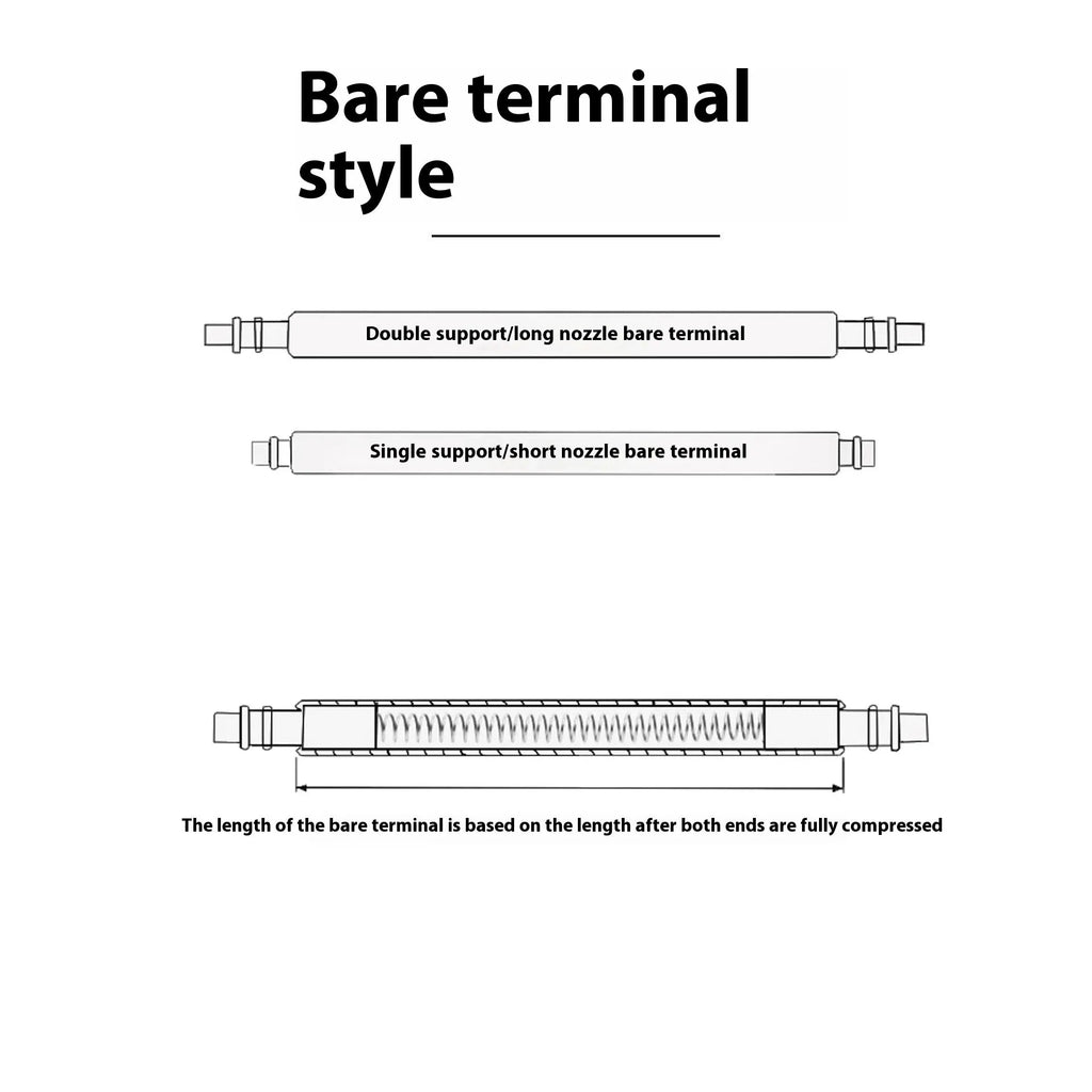 Watch auricular needle spring shaft pin for bracelet repair in sizes 21mm to 26mm.