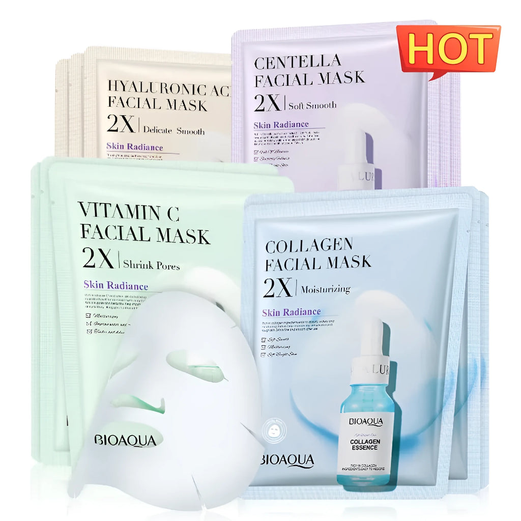 Collagen hyaluronic acid facial sheet mask 30g gel formula in white packaging