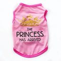 A casual style cotton vest for a puppy, shown in one of the available colours such as blue, grey, pink, or black.