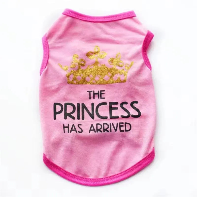 A casual style cotton vest for a puppy, shown in one of the available colours such as blue, grey, pink, or black.