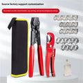 Red cloth coated single ear carbon steel clamp for PEX tubing and plastic pipe connections