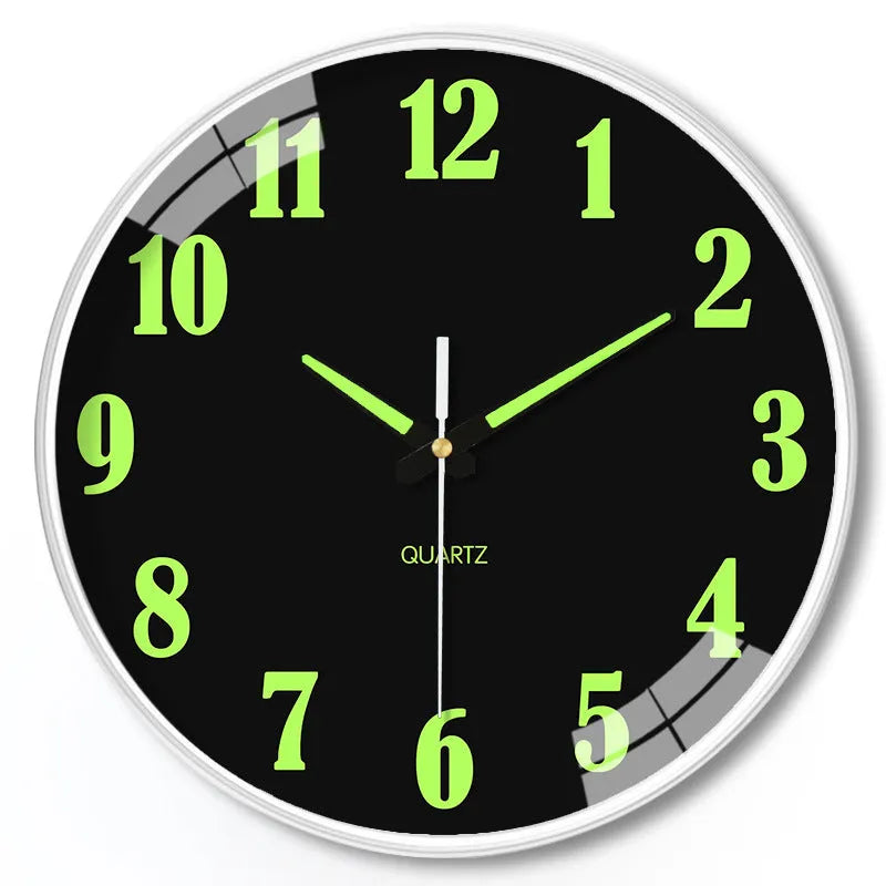 20cm modern wall clock with luminous display and silent movement for home and office