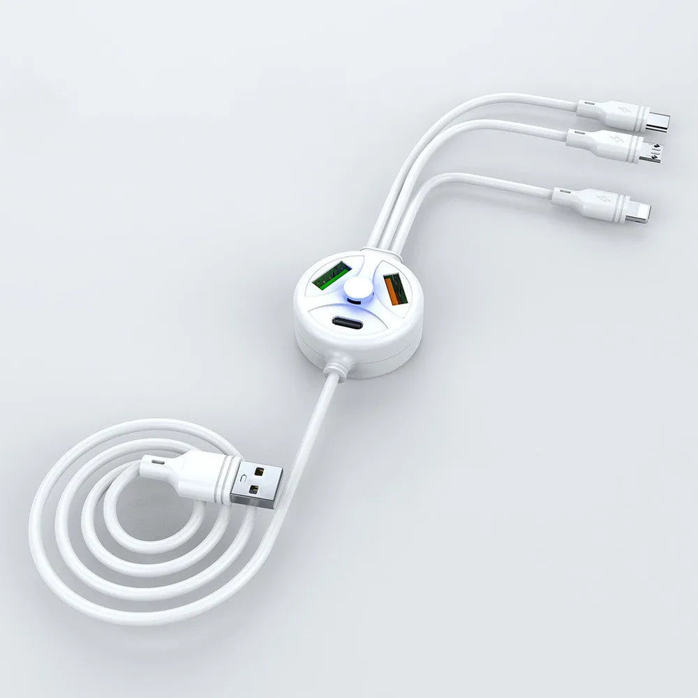 PDPVC mobile phone charging cable with multiple USB interfaces and 1.2 metre length