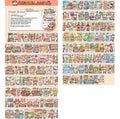 Sheet of cute cartoon character stickers printed on Japanese paper for crafting.