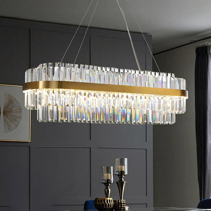 Stainless steel fish-shaped crystal chandelier ceiling light with multiple LED heads.