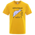 Hippotenuse Opposite Adjacent funny print on a loose-fit cotton T-shirt in multiple colours.