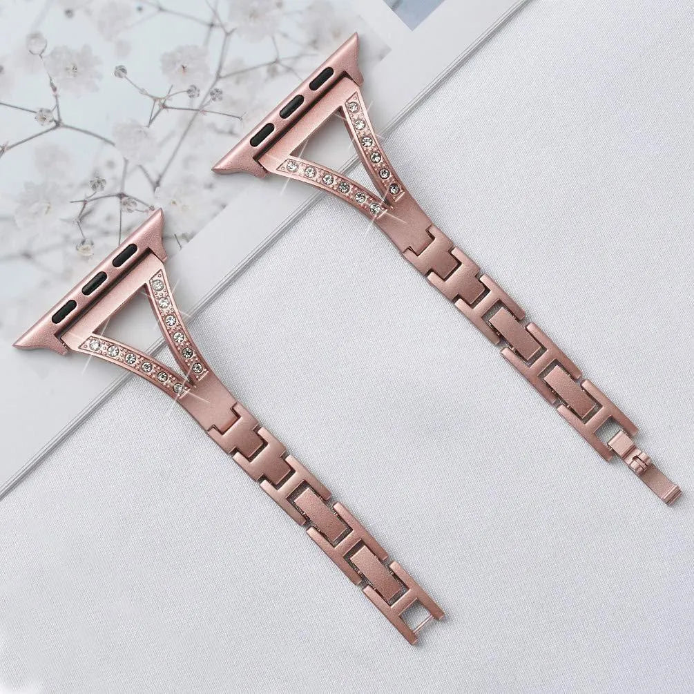 Herringbone diamond pattern zinc alloy watch strap for Apple Watch in multiple colour and size options
