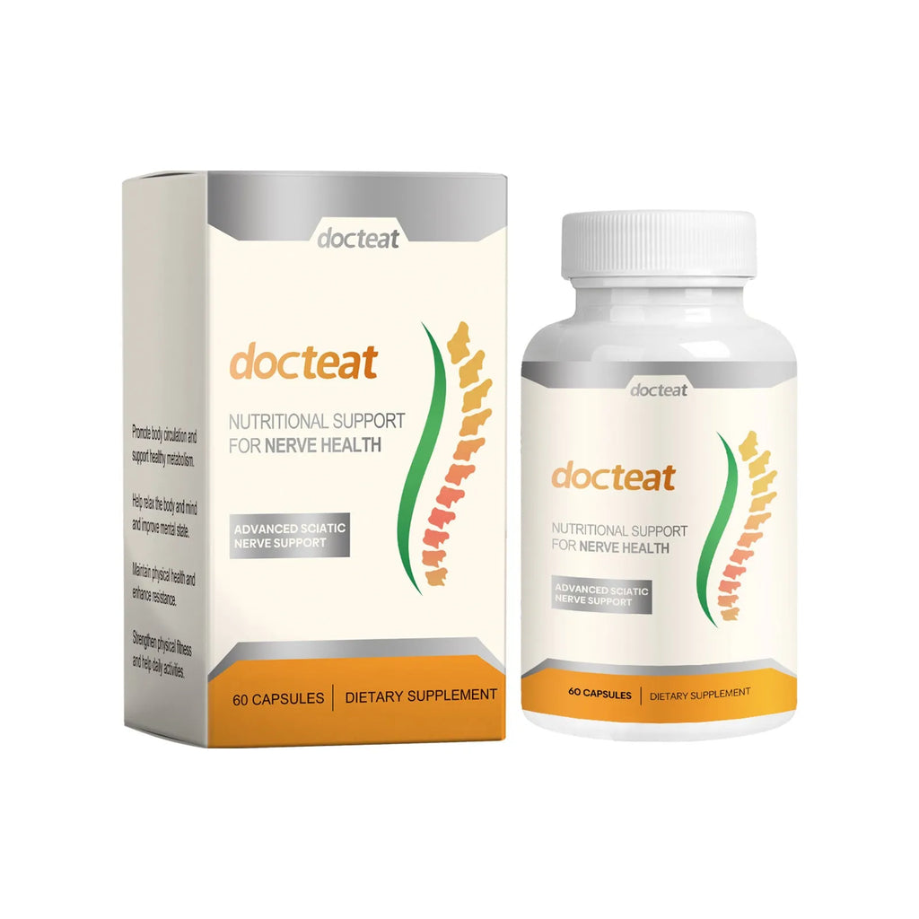 DOCTEAT Body Care Glue Wrap bottle containing 60 adhesive capsules for joint comfort treatment