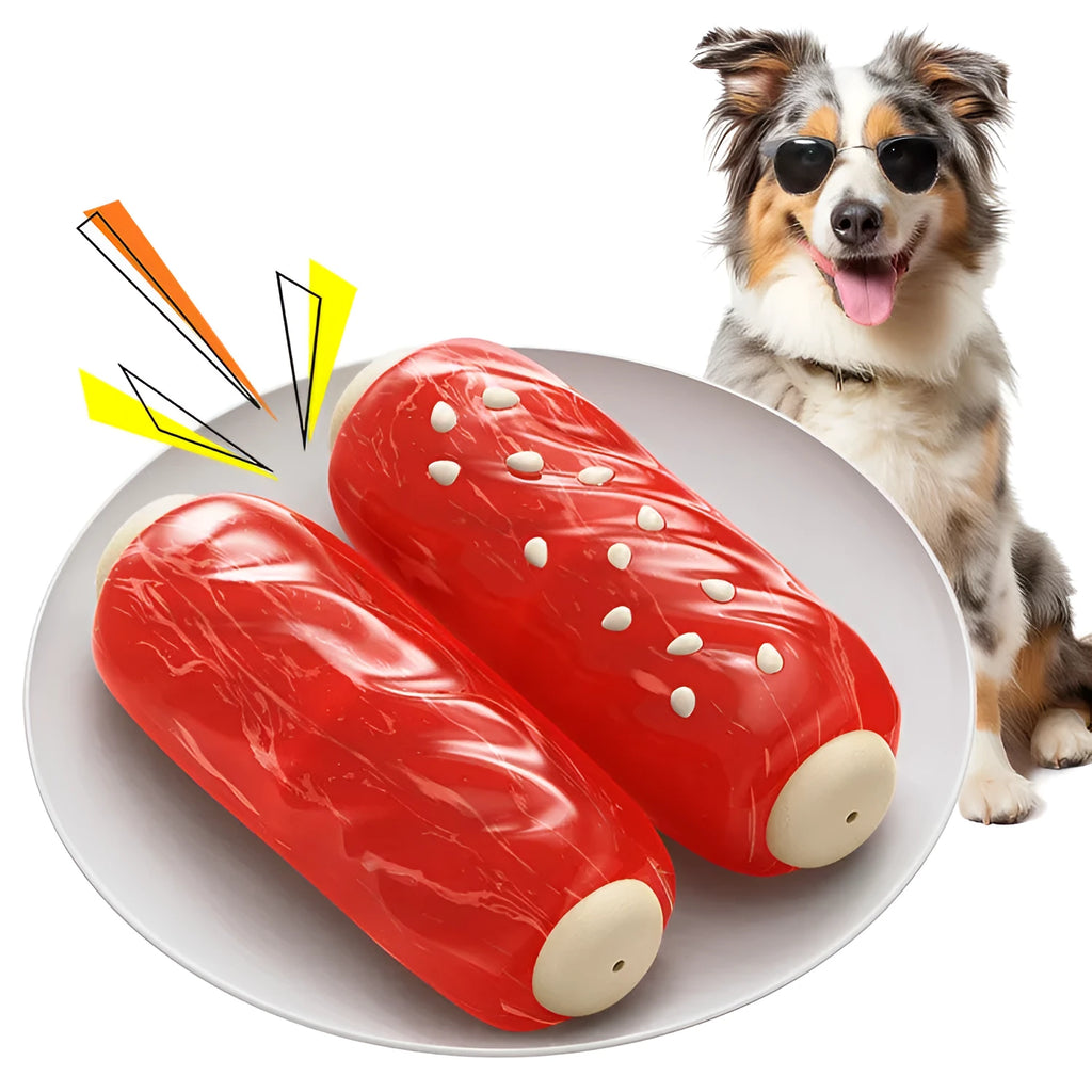 Glue Toothbrush Snack Molar Rod plastic dog chew toy in primary colour with built-in food compartment