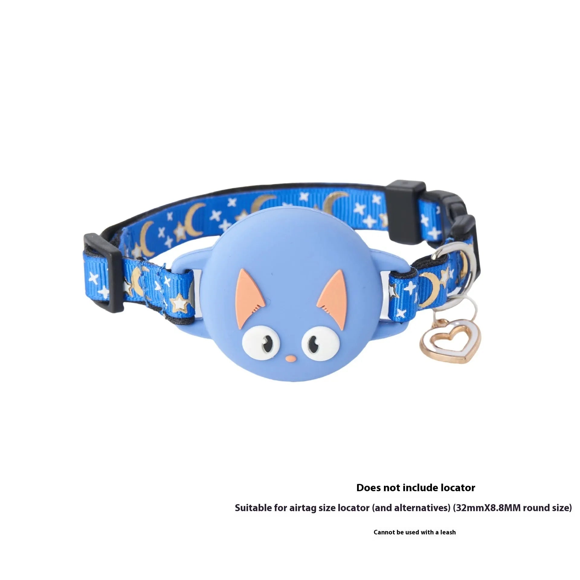 Adjustable plastic cat collar with integrated Apple AirTag protective case in four colour options
