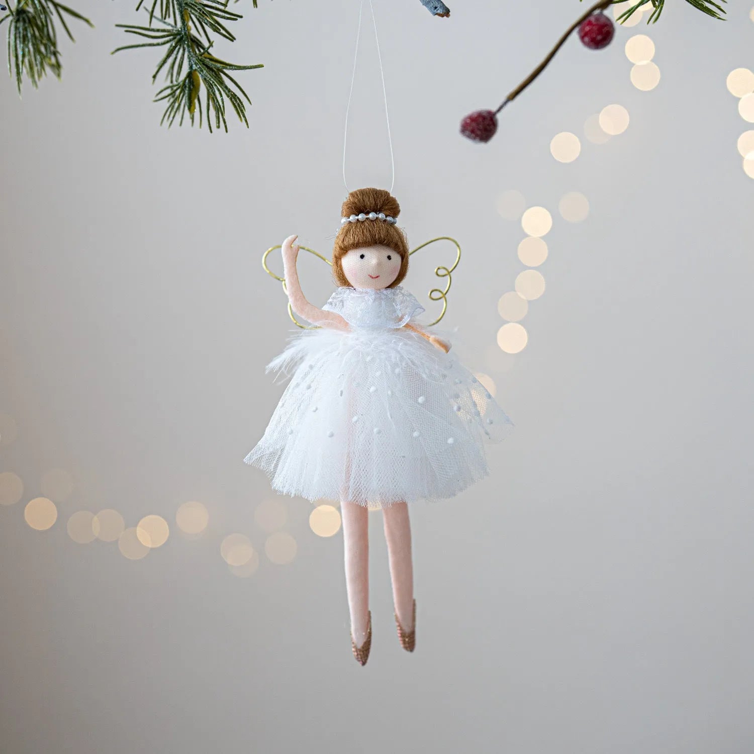 Pink and white ballet girl angel plush doll pendant with cloth fabric and modern design