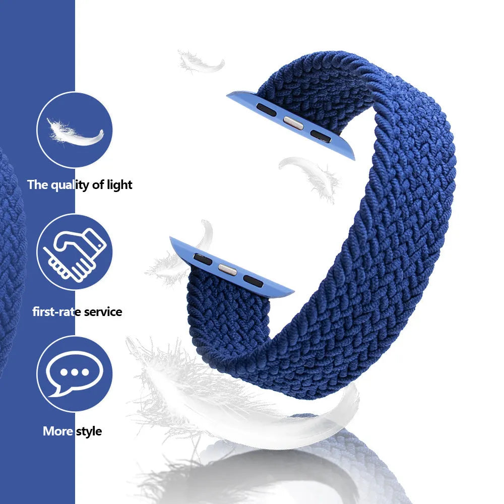 Recycled nylon Apple Watch strap with plastic buckle in multiple colour options