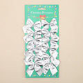 A 5 cm red gold and silver polyester Christmas decoration bow for tree ornaments.