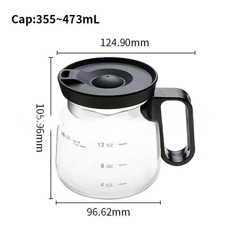 Transparent borosilicate glass coffee maker with silicone cover for pour-over brewing