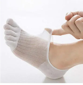 Modal cotton five-finger ultra-thin boat socks in black, dark grey, khaki, light grey and white colours