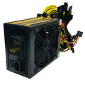 Black server power supply unit with 110V input, multiple GPU power connectors, and a 4+4 CPU pin.