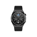 Circular black smartwatch with a 1.39-inch screen on a silicone wrist strap