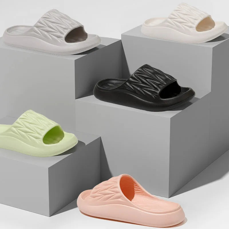 Leaf texture EVA household slippers in multiple colours with non-slip soles