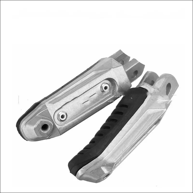 Black aluminium alloy motorcycle foot pedals set for Suzuki GSX, V-Strom and B-King models.