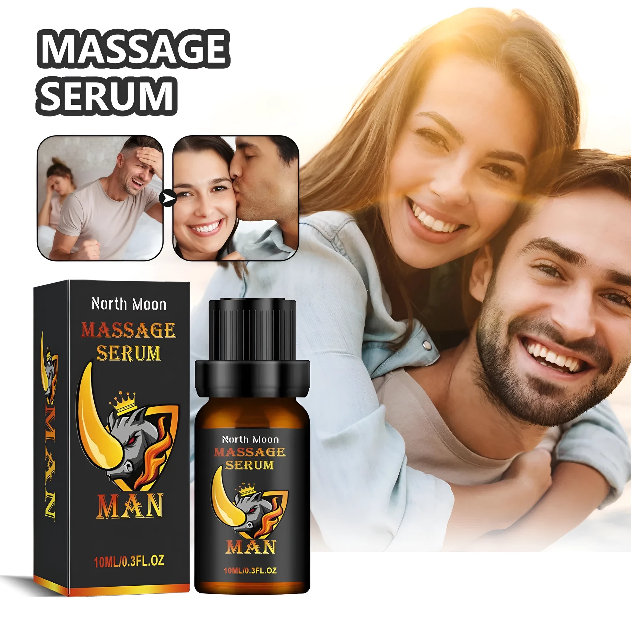 10ml men's body care essential oil bottle with ginger root and cocoa butter ingredients
