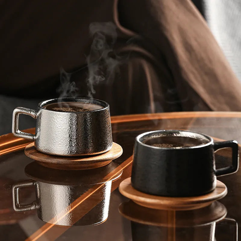 Office gift coffee cup suit with ceramic mug, plated gift box, and decorative bag options