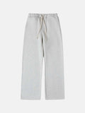 Men's black fleece-lined loose fit sweatpants with drawstring waistband