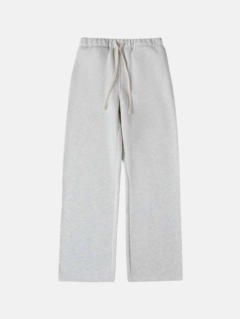 Men's black fleece-lined loose fit sweatpants with drawstring waistband