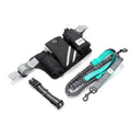 Black nylon outdoor dog walking waist bag and leash set for hands-free pet training