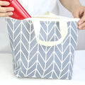 Arrow pattern polyester cosmetic makeup bag for storage.