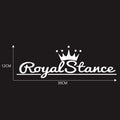 Reflective crown design car window sticker on vinyl, shown in colour options of black, white, and multicolour.