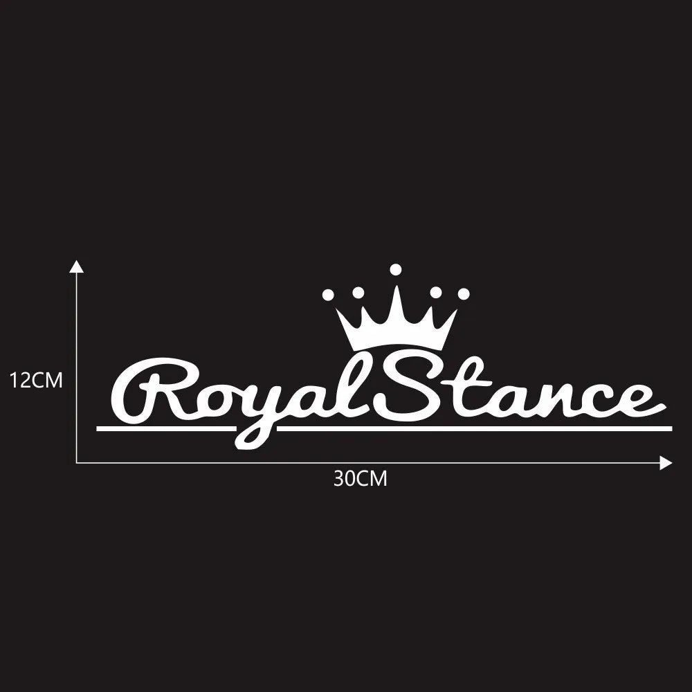 Reflective crown design car window sticker on vinyl, shown in colour options of black, white, and multicolour.