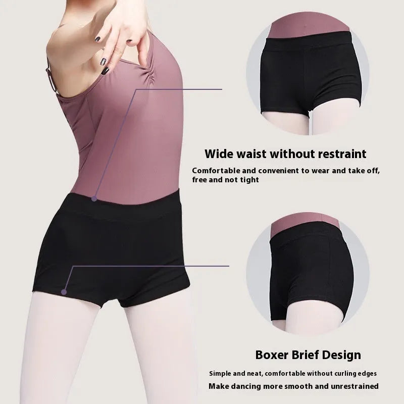 Black cotton dance pants for women's ballet practice and fitness exercise