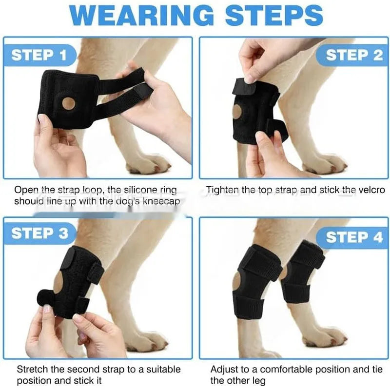 Black polyester pet leg guard for joint protection and ACL rehabilitation