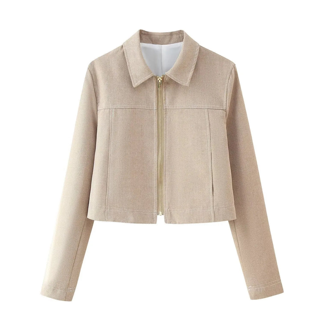 Women's herringbone pattern casual suit with 3D effect and embroidery detailing