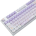 PBT gradient purple rabbit keycaps for mechanical keyboards with sublimation printing