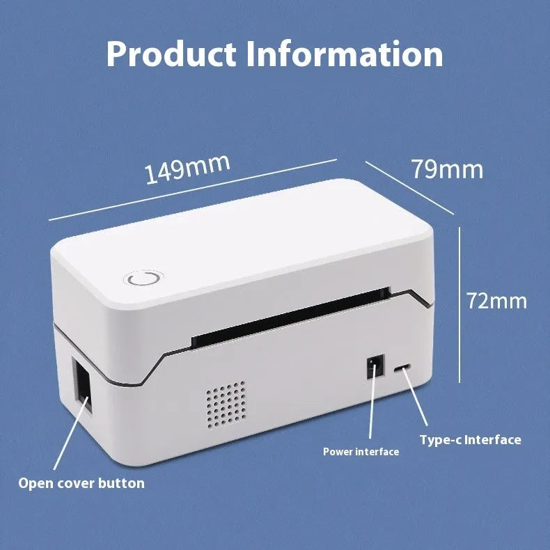 Compact TDL401H thermal printer for express orders with Bluetooth and USB connectivity