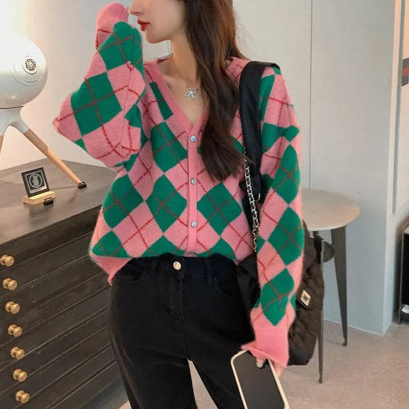 Casual knit cardigan in acrylic fabric available in multiple macaron colours including pink, green and khaki