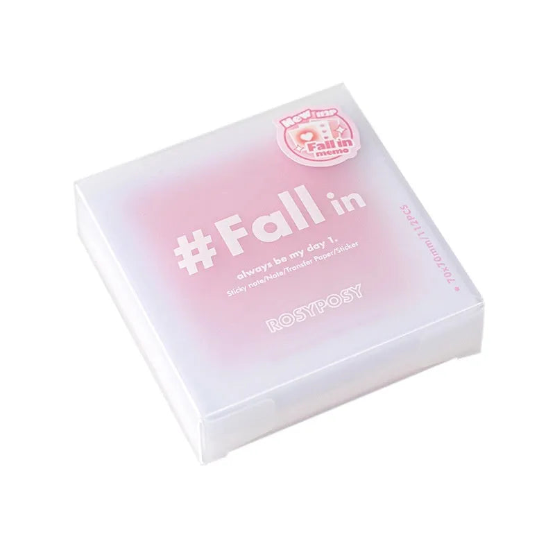 Square gradient parchment multifunctional notepad with sticky notes and decorative papers in blush colour