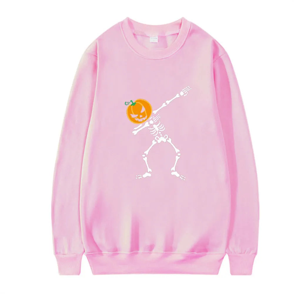Women's printed crew neck long sleeve top in polyester cotton blend fabric for leisure wear