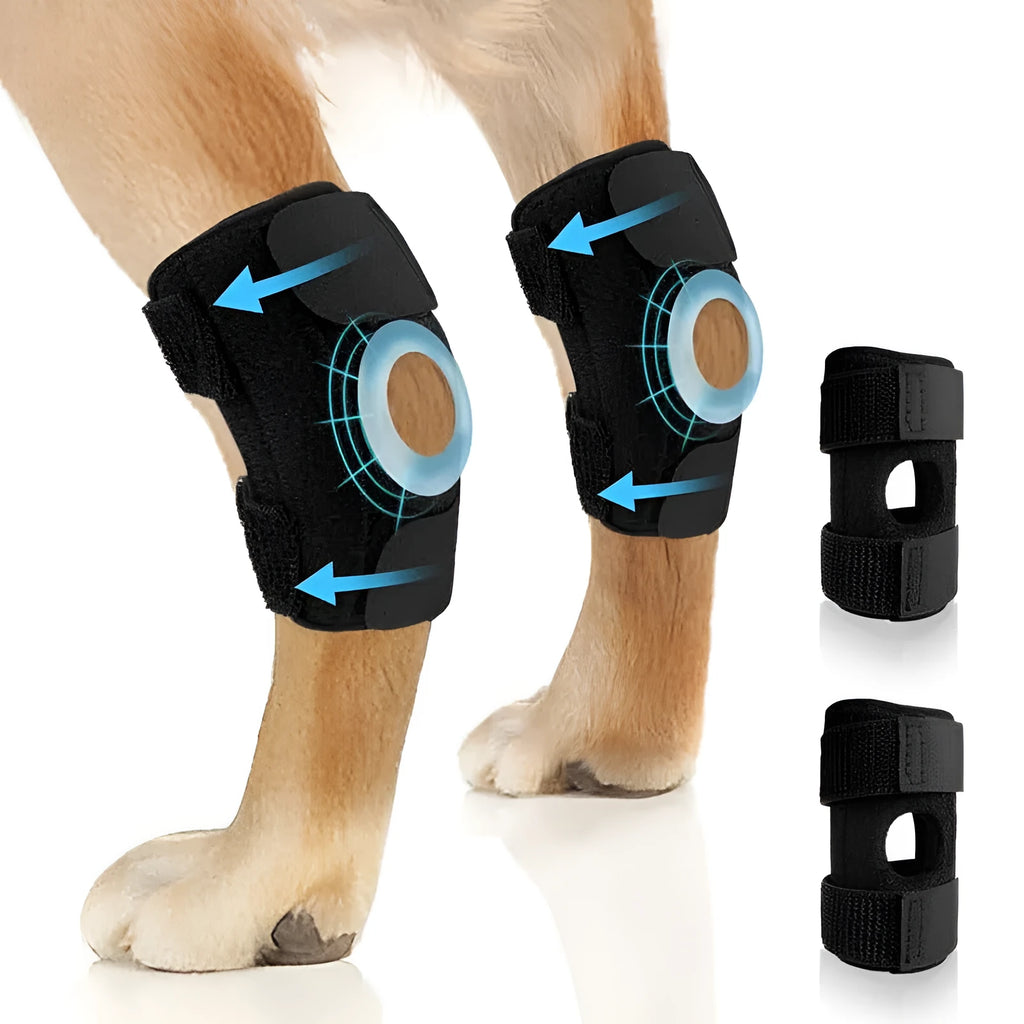 Black polyester pet leg guard for joint protection and ACL rehabilitation