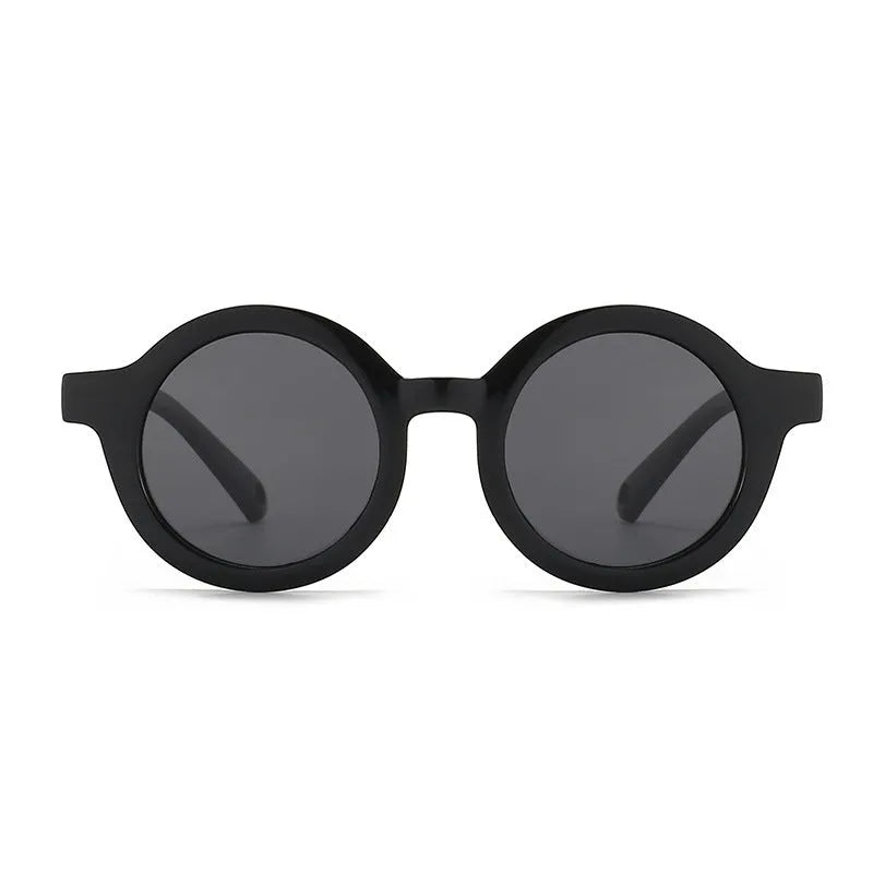 Children's round frame silicone sunglasses with UV400 protection for 0-3 year olds in multiple colour options