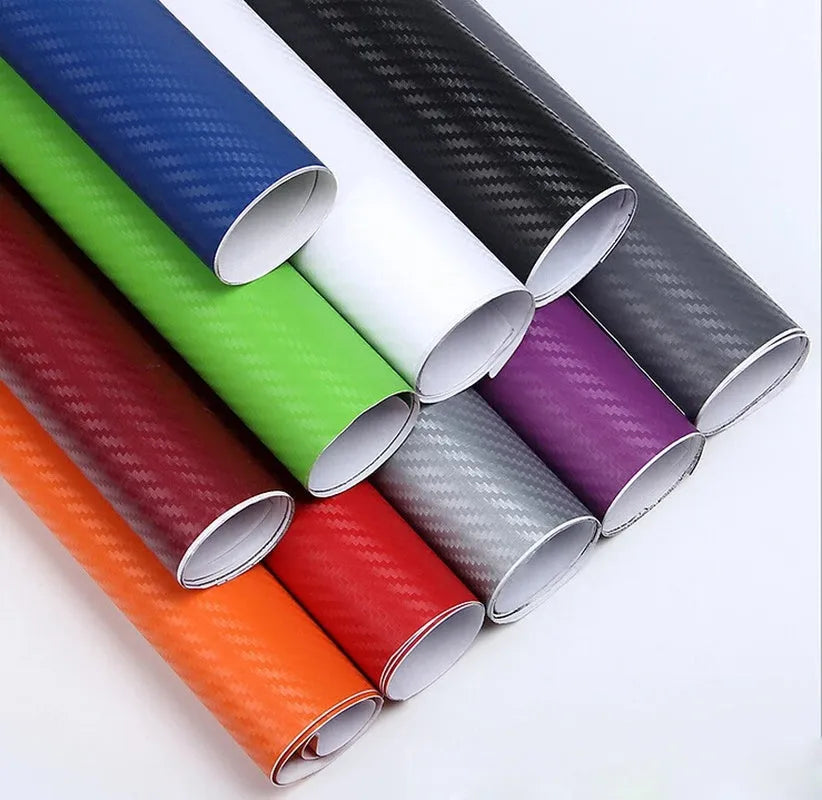 3D carbon fibre stickers roll in multiple colours for car decoration