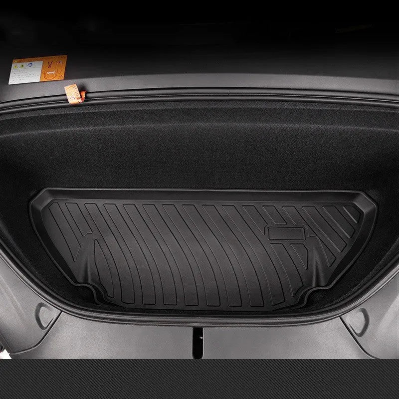 Rubber car floor mat with TPE footrest for Tesla Model 3, Y, S, and X vehicles