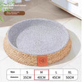 Natural rattan woven cat nest bed showing breathable open design suitable for feline sleeping