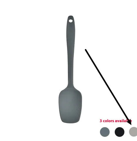 12-piece silicone kitchen utensil set with storage bucket in black, including ladle, spatula, claw tools and egg beater