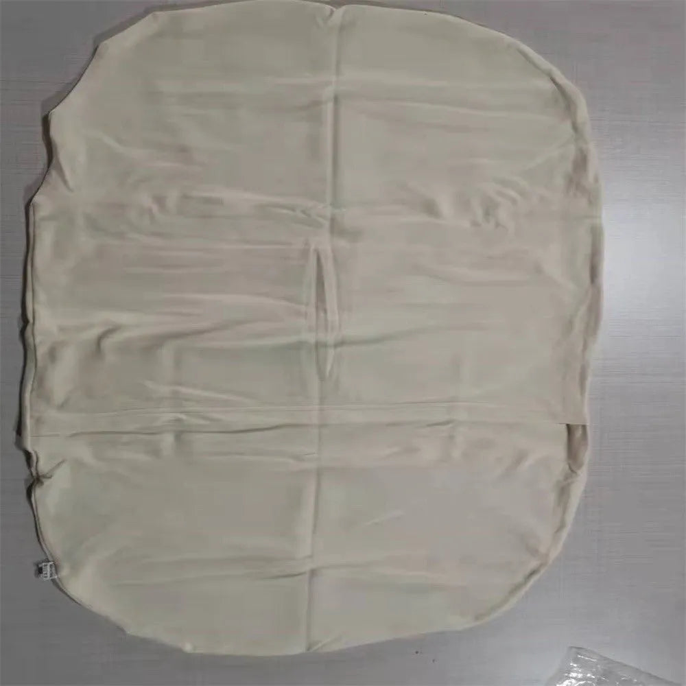 Beige portable cotton baby nest bed crib for newborns, measuring 75 cm by 45 cm.