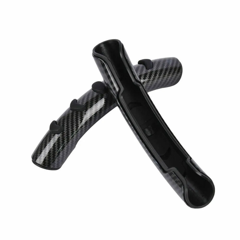 Carbon fibre black fibre steering wheel anti-slip sleeve showing 38cm diameter measurement