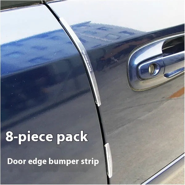 White plastic car door side bumper strip set for general vehicle door edge protection